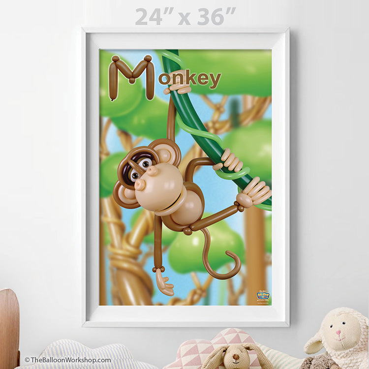 Balloon Monkey Poster