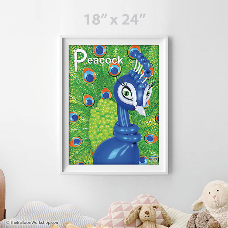 Balloon Peacock Poster