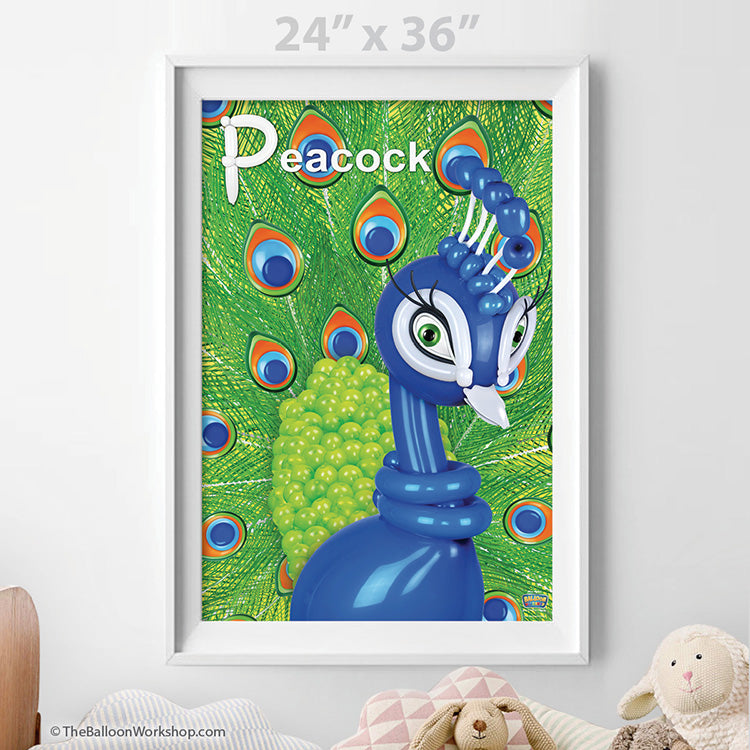 Balloon Peacock Poster