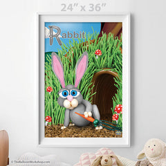 Balloon Rabbit Poster