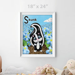 Balloon Skunk Poster