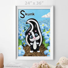 Balloon Skunk Poster
