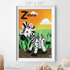 Balloon Zebra Poster