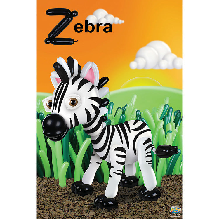 Balloon Zebra Poster