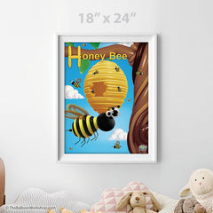 Balloon Honey Bee Poster