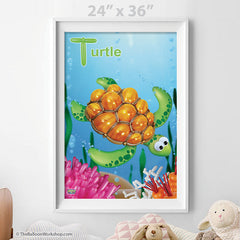 Balloon Turtle Poster